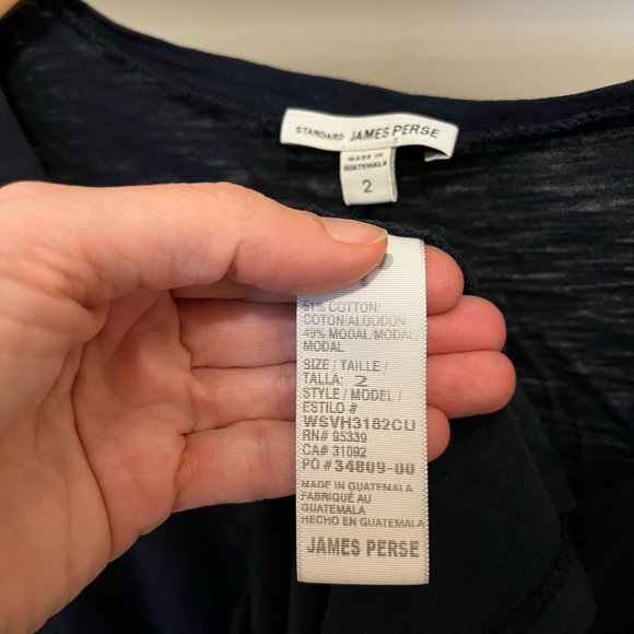 James Perse T shirt Navy Size 2 - Picture 3 of 3